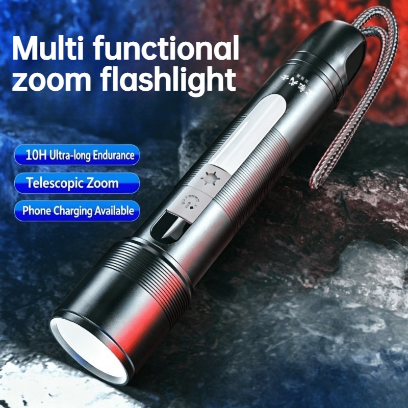 Outdoor Camping Light Portable - Multi Functional LED Flashlight Zoomable COB