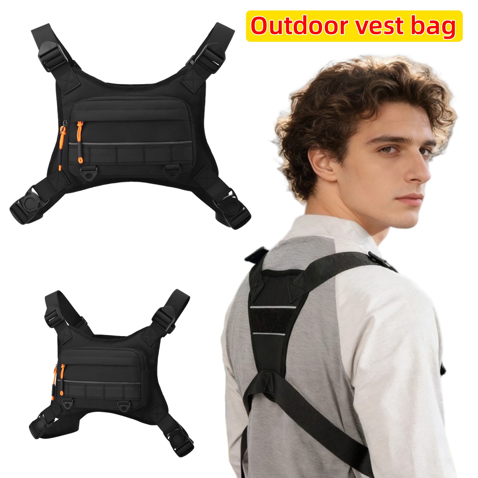 Outdoor Camping Vest - Outdoor Vest Bag Breathable Front Chest