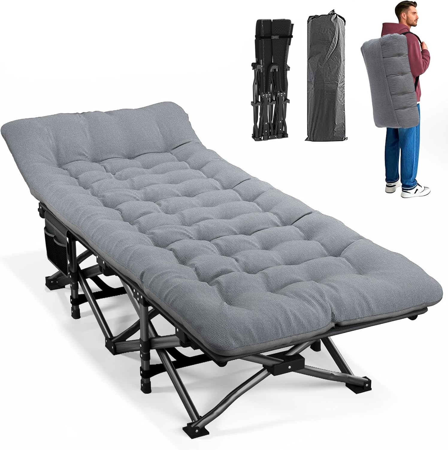 Outdoor Camping Cot - Camping Cot For Adults With Cushion