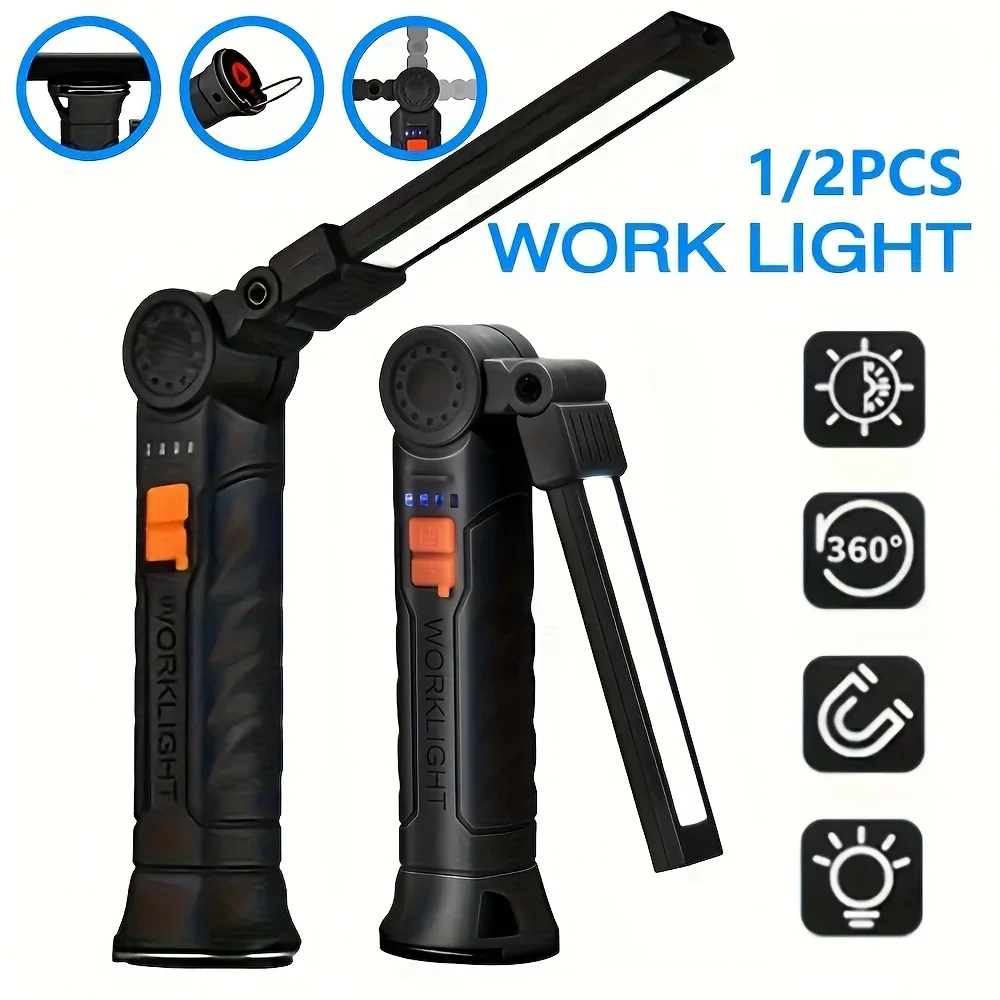 Outdoor Camping Light Portable - Portable COB LED Flashlight Rechargeable Work