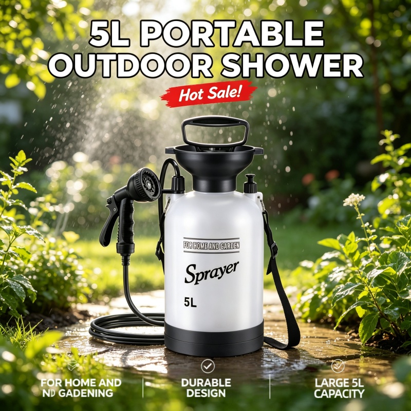 Portable Camping Shower - 5L Portable Camping Shower Manual Pressure