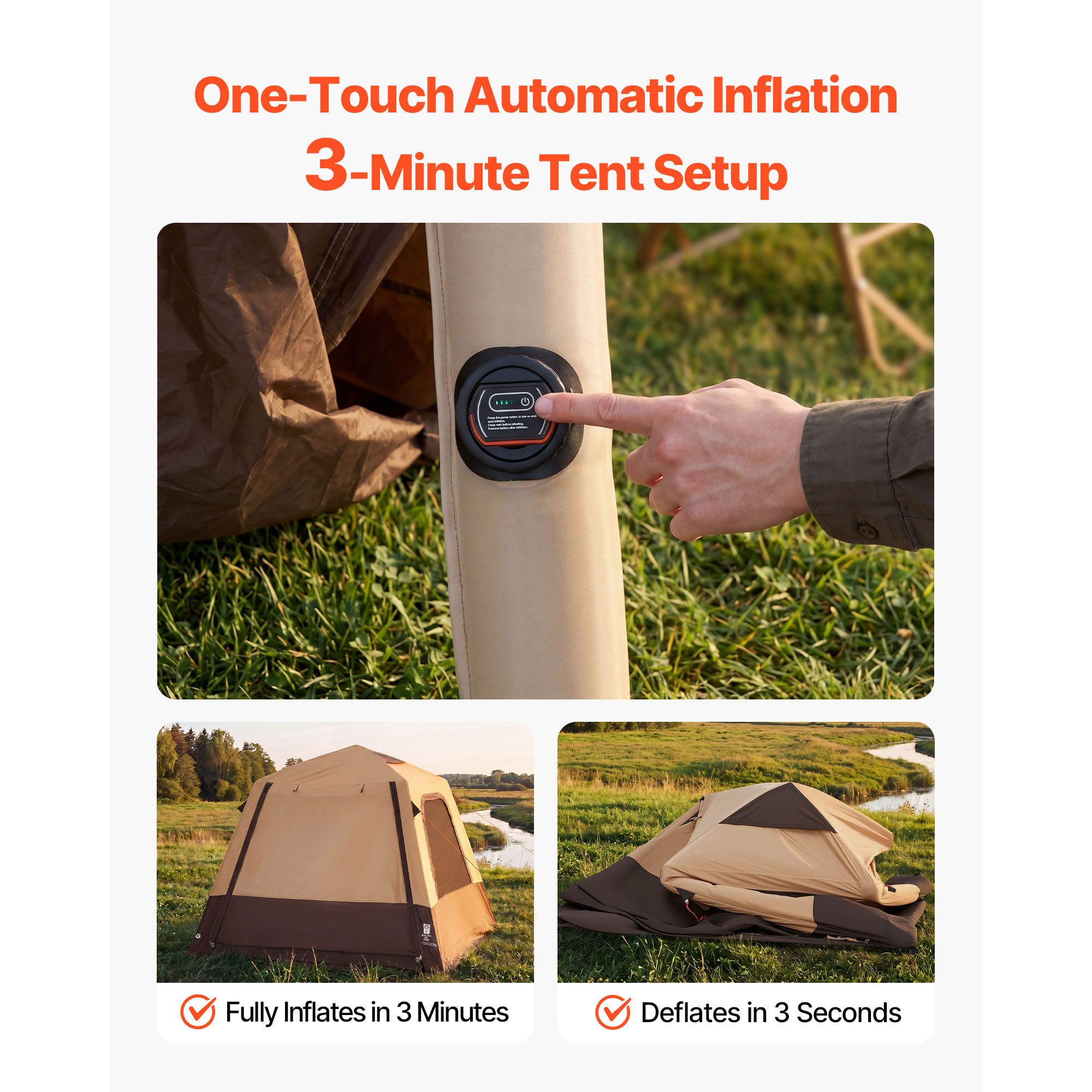 Camping Tent, 4 Person Inflata - đánh giá và giá Outdoor Camping On Youtube