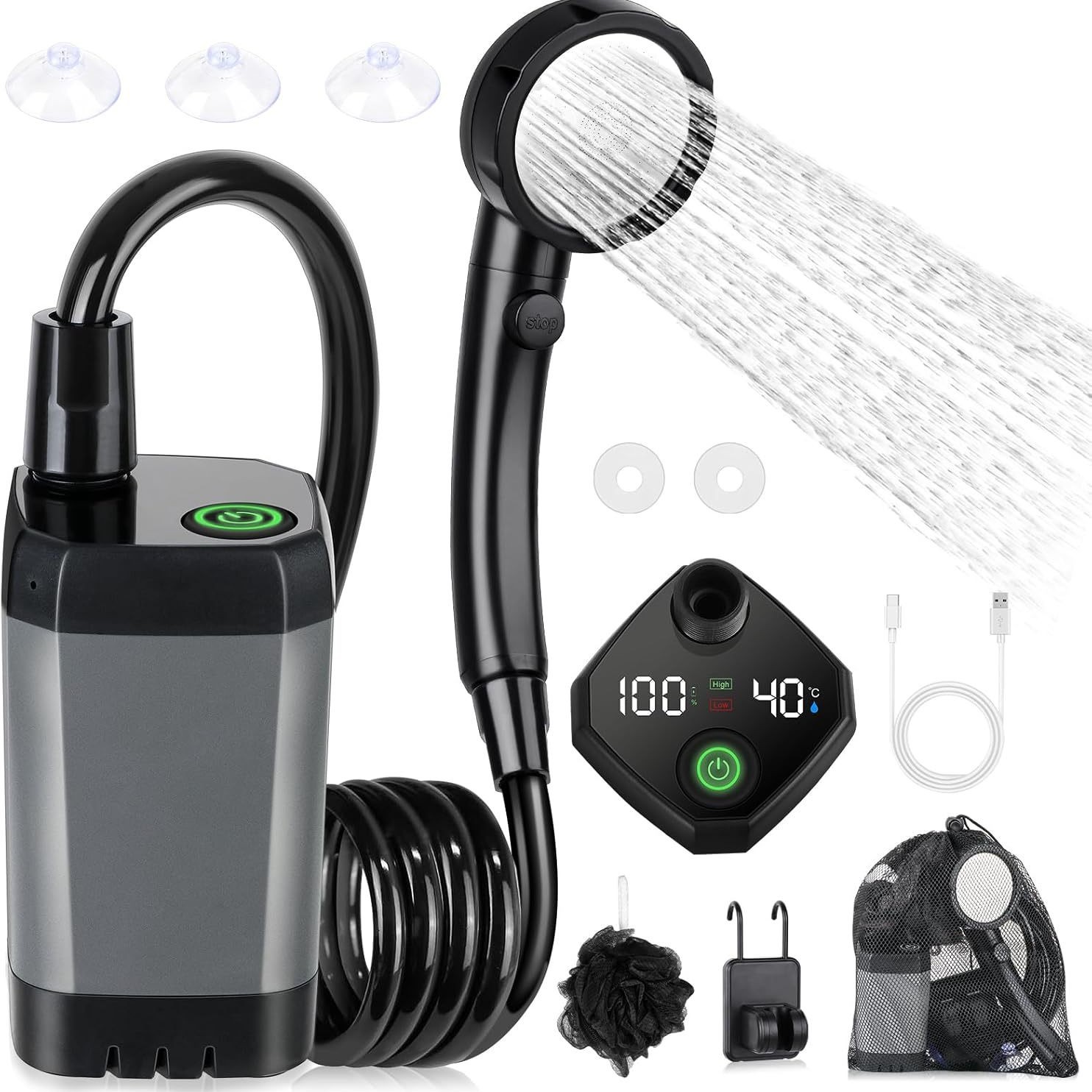 Portable Self-Priming Electric - đánh giá và giá Portable Camping Shower