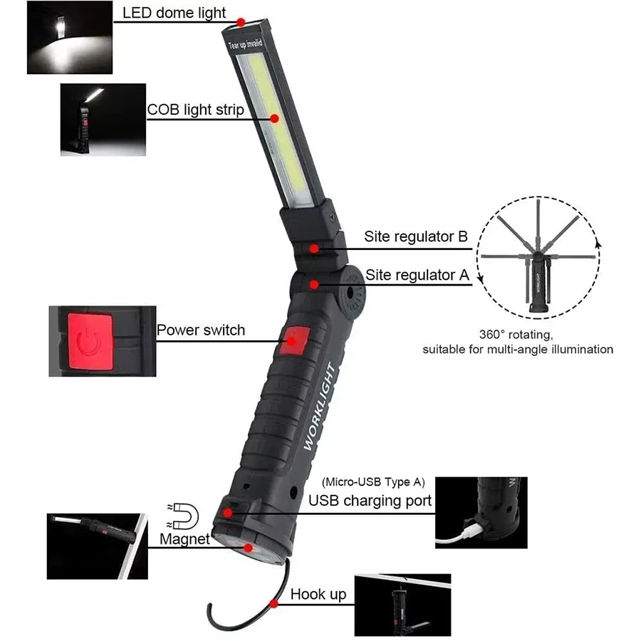 Portable LED Flashlight with M - đánh giá và giá Outdoor Camping Light Portable