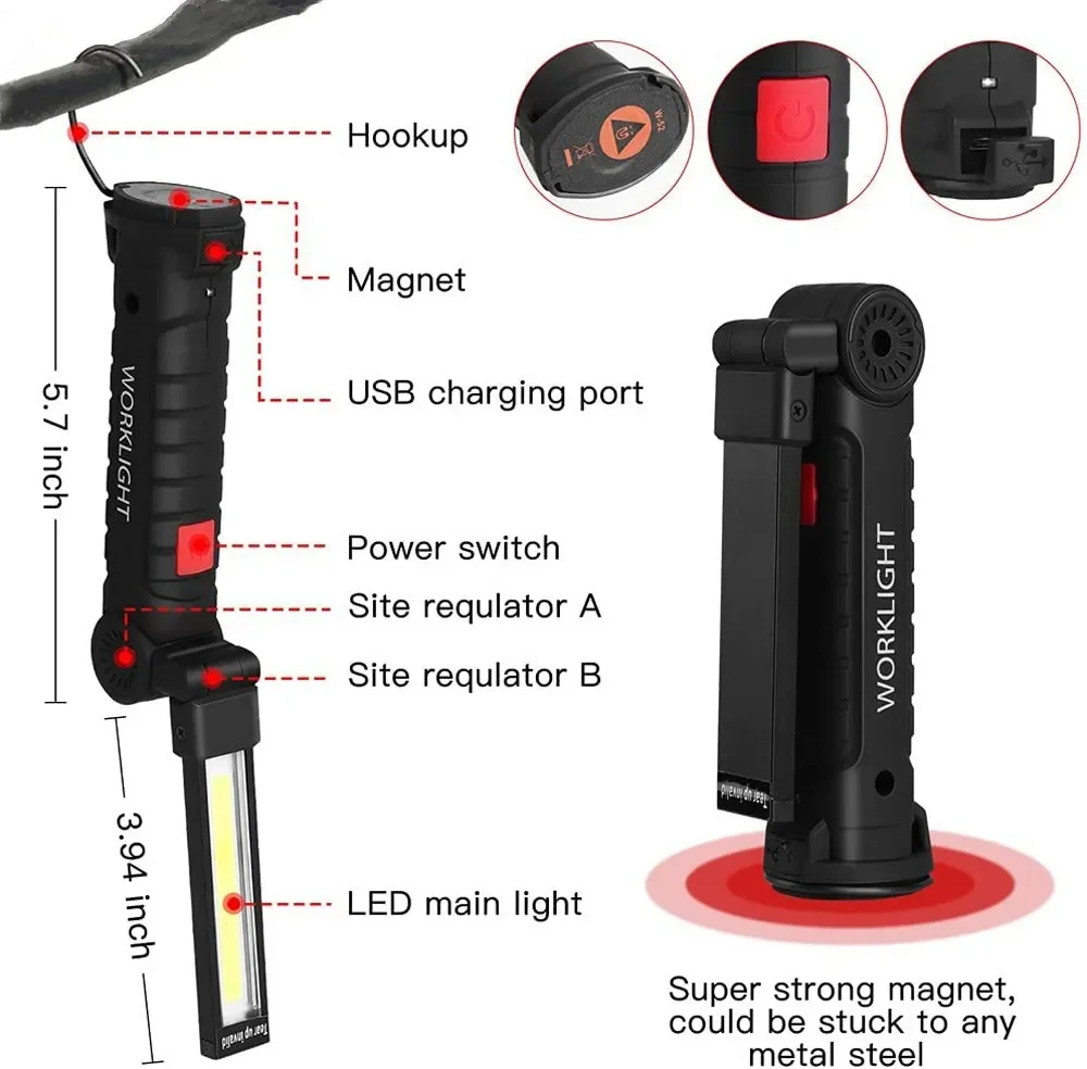 Portable COB LED Flashlight US - đánh giá và giá Outdoor Camping Light Portable