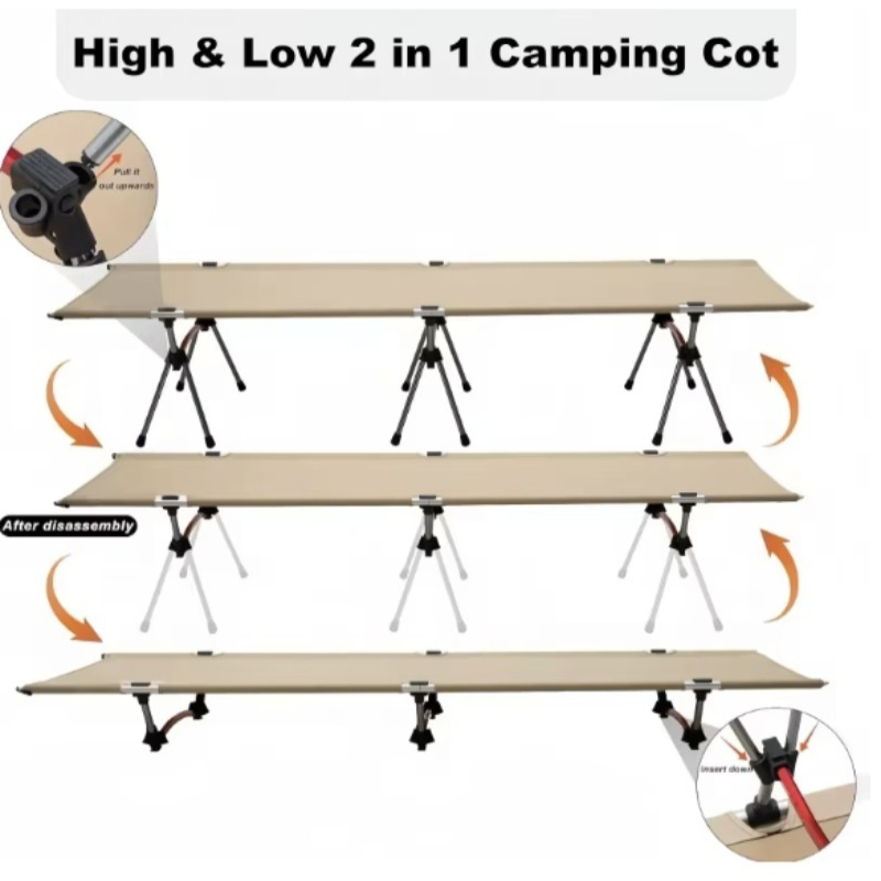 Heavy Duty Adjustable Height A - đánh giá và giá Outdoor Camping Cot