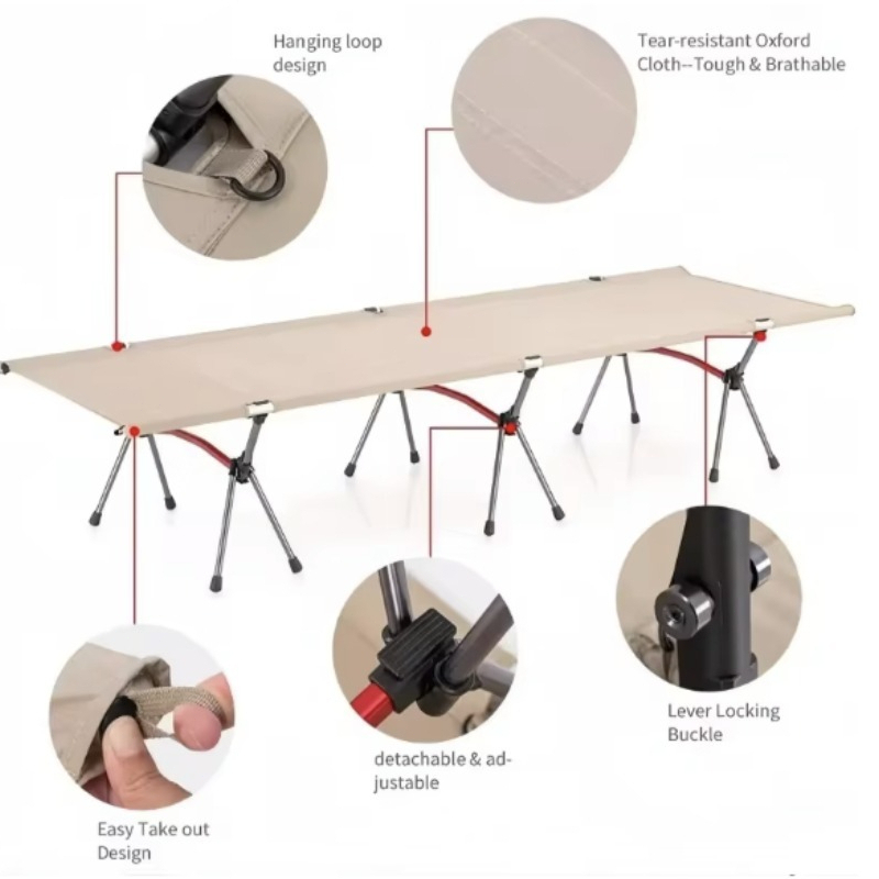 Heavy Duty Adjustable Height A - đánh giá và giá Outdoor Camping Cot