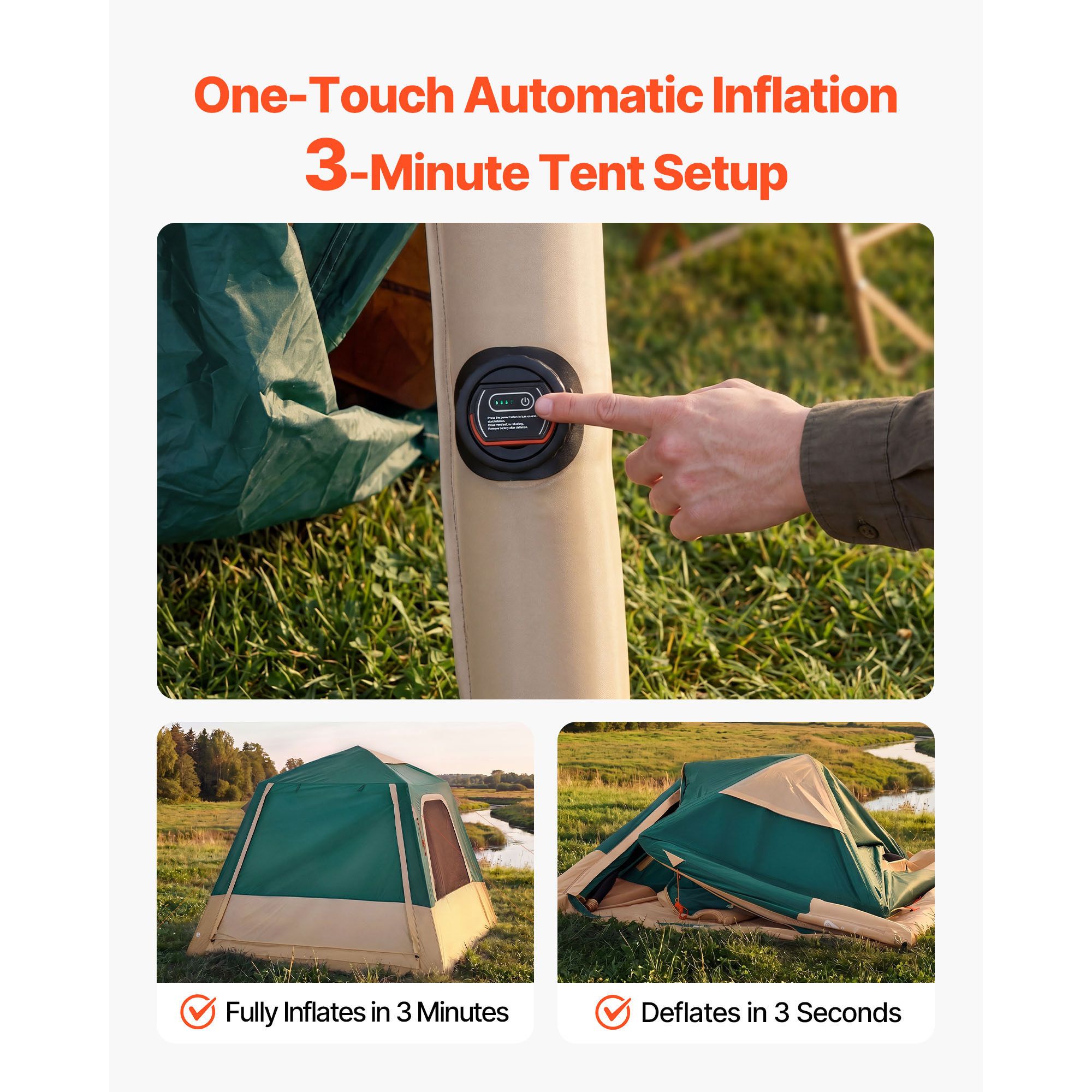 Camping Tent, 4 Person Inflata - đánh giá và giá Outdoor Camping On Youtube