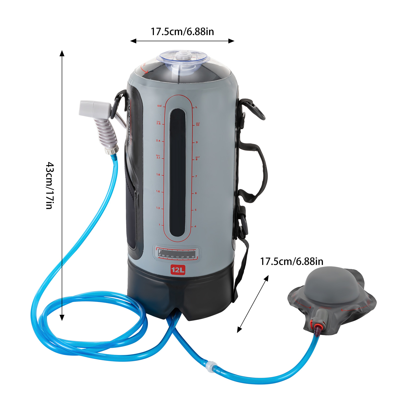 12L Camping Shower Solar Showe - đánh giá và giá Portable Camping Shower