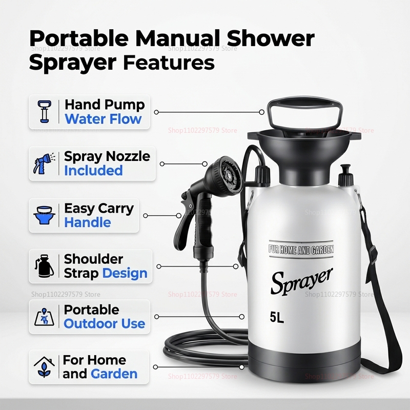 Portable Camping Shower 5L Man - đánh giá và giá Portable Camping Shower